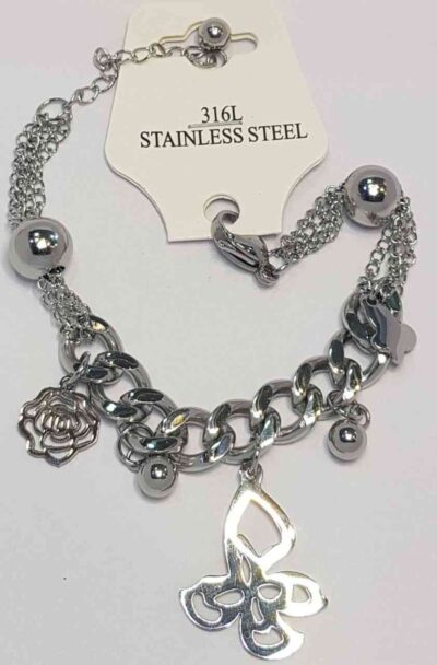 Cod.ACERO-20 Pulsera de acero con dije