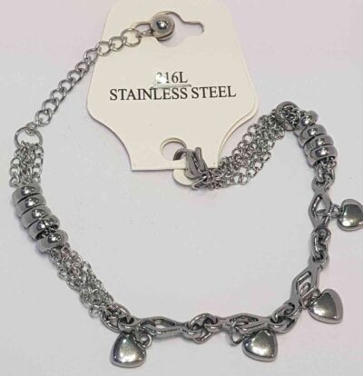 Cod.ACERO-21 Pulsera de acero con dije