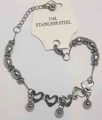 Cod.ACERO-27 Pulsera de acero con dije