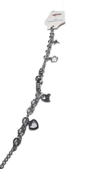 Cod.ACERO-22 Pulsera de acero con dije