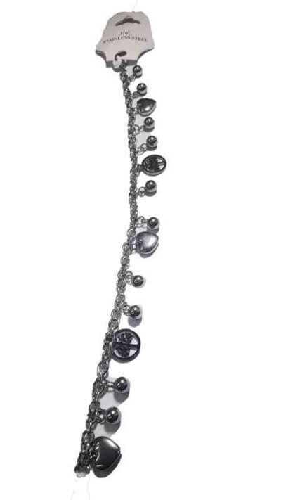Cod.ACERO-23 Pulsera de acero con dije
