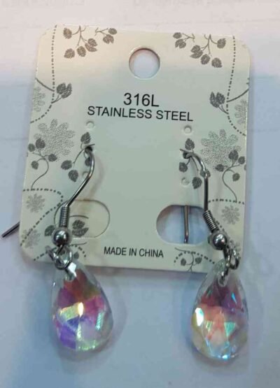 Cod.JYM-785 aros de acero con piedra