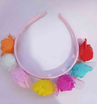 Cod.Vincha-007 Vincha con flor Multicolor