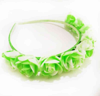 Cod.Vincha-006 Vincha con flor color verde