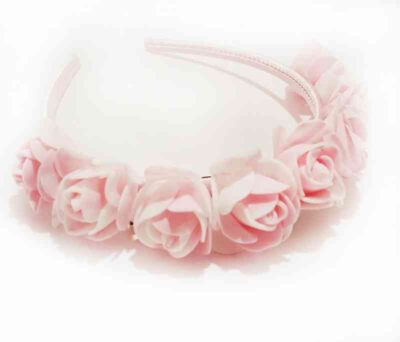 Cod.Vincha-004 Vincha con flor color rosado
