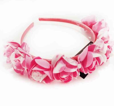 Cod.Vincha-002 Vincha con flor color fucsia