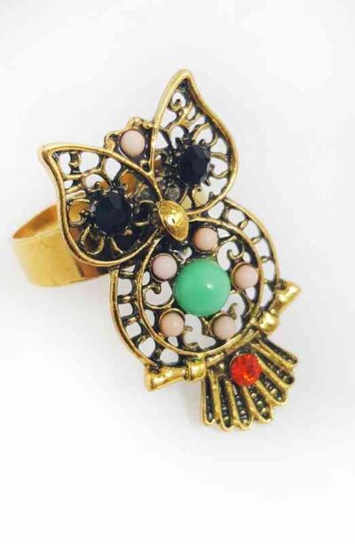 Cod.Anillo-026 Anillo de mujer con forma de buho regulable