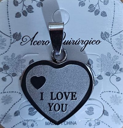 dije corazón acero quirurgico