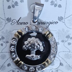 Cod.Dije-036 Dije con strass acero quirurgico