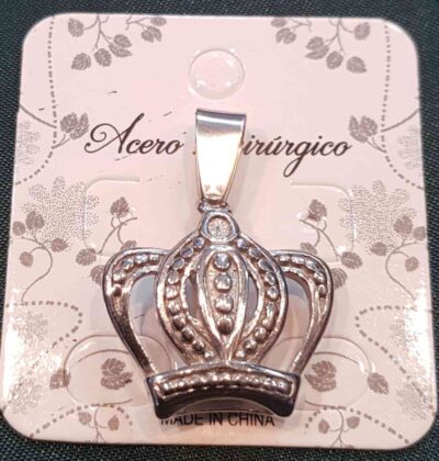 Cod.Dije-005 dije con forma de corona mediana acero quirurgico