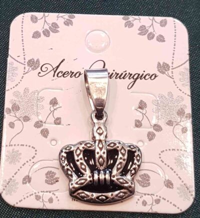 Cod.Dije-004 Dije con forma de corona de acero quirurgico