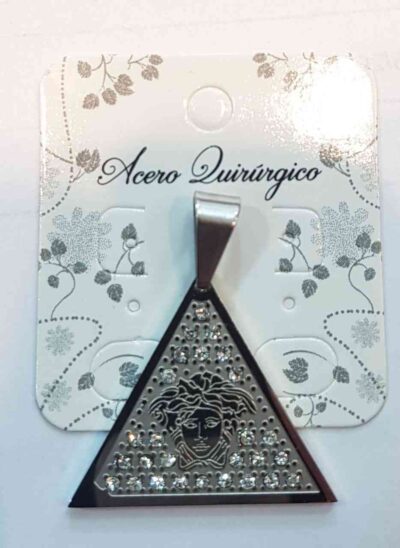 Cod.Dije-019 Dije triangulo con estras acero quirurgico