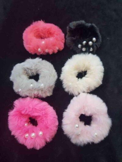 COD.AMSA 1563 COLITAS PIEL DE CONEJO CON PERLAS PAQ.X 12