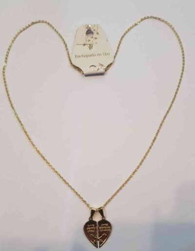 cod.amsa 0010-3 conjunto de cadena con dije enchapados en oro 14 kl.