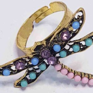 COD.JYM-877-6 ANILLOS LIVELULA CON MOSTACILLAS