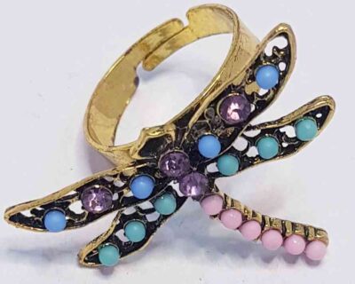 COD.JYM-877-6 ANILLOS LIVELULA CON MOSTACILLAS