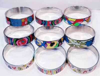 cod amsa 2045-7 pulseras de acero quirurgico esmaltadas c/u