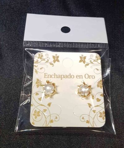COD. 064 AROS ENGARSADO CON PERLA ENCHAPADO EN ORO