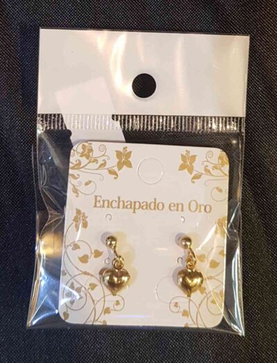 COD. 065 AROS ENCHAPADOS EN FORMA DE CORAZON ORO