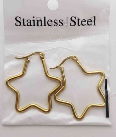 Cod.JYM-1752D-3,2.5CM aros estrellas de acero dorada
