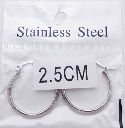 Cod.JYM-1752C- 2.5 Y 3CM ARO ARGOLLAS JASPEADO ACERO