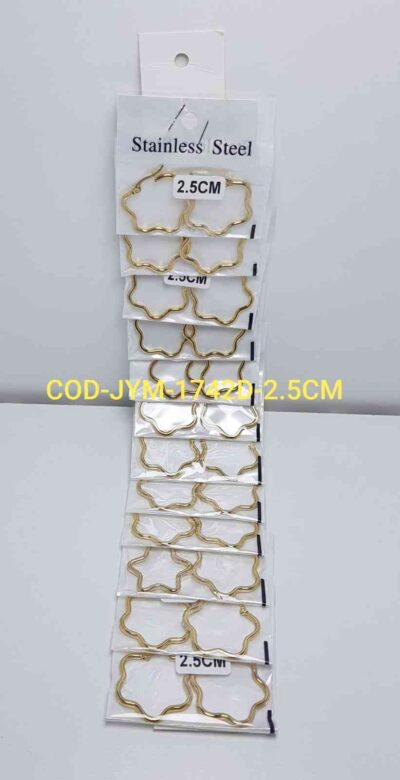 COD-JYM-1742D-AROS DE ACERO DORADOS-FLOR X 12