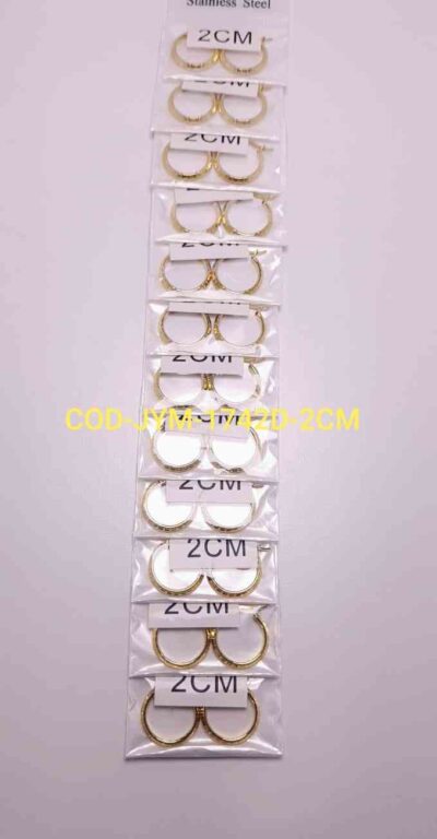 COD-JYM-1752D- 2cm JASPEADOS AROS DE ACERO DORADOS- X DOC.