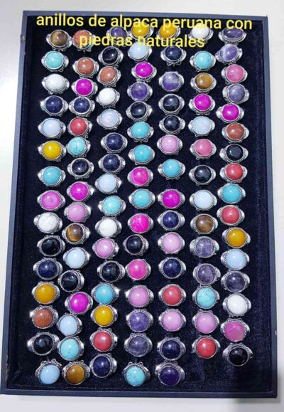 cod amsa 250-1 anillos de alpaca peruana con piedras c/u.