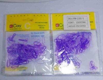 COD.JYM.1181-5 GOMITAS PARA TRENZAS DE PELO PAQUETE X 12