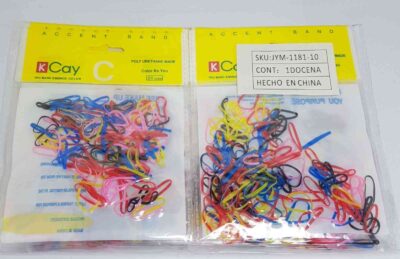 COD.JYM.1181-10 GOMITAS PARA TRENZAS DE PELO PAQUETE X 12
