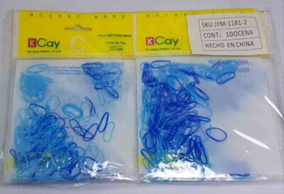 COD.JYM.1181-2 GOMITAS PARA TRENZAS DE PELO PAQUETE X 12
