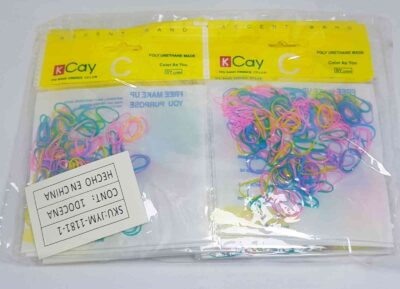 COD.JYM.1181-1 GOMITAS PARA TRENZAS DE PELO PAQUETE X 12