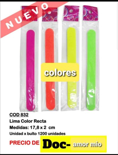 cod amsa 832 limas color lisos x 4 uni.