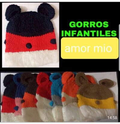 cod amsa 832 -2 gorros de lana infantiles