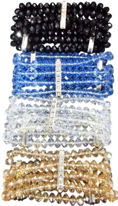 pulseras con cubick y estras x 4unidades