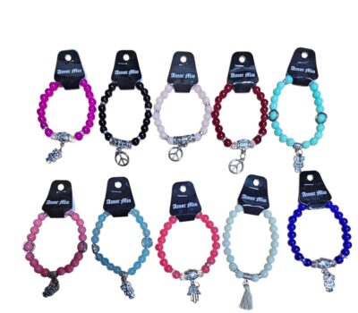 pulseras de vidrio con dijes x docena