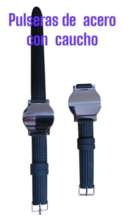 pulseras de acero con caucho