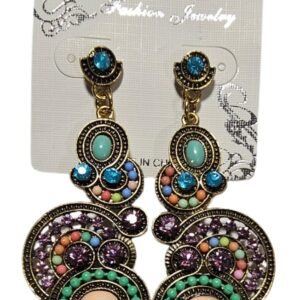 cod amsa 2045aros con stras mostacillas y piedras