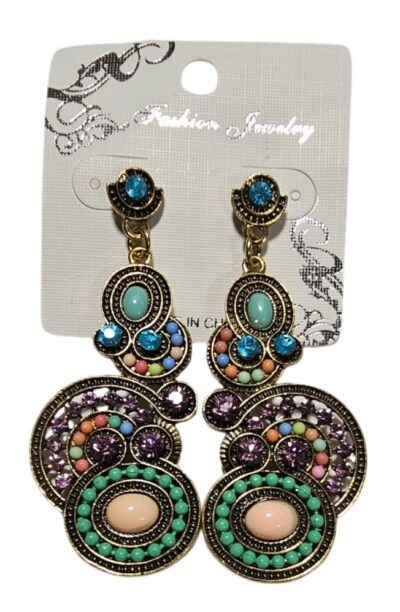 Aros con stras mostacillas y piedras