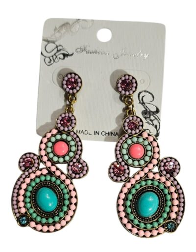 aros con stras mostacillas y piedras