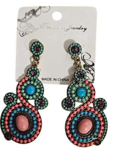 aros con stras mostacillas y piedras
