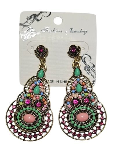 aros con stras mostacillas y piedras