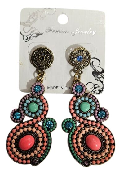 aros con stras mostacillas y piedras