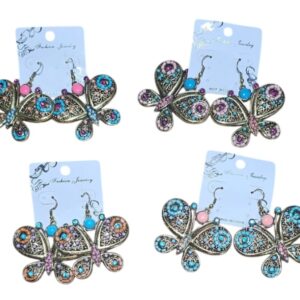 cod amsa 2040 aros  piedras y stras de la india libelula  x4 pares