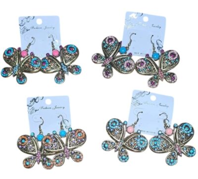 aros piedras y stras de la indialibelula x4 pares