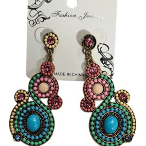 cod amsa 2048 aros con stras mostacillas y piedras