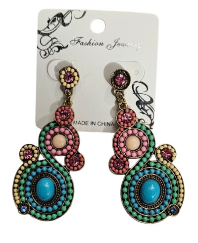 aros con stras mostacillas y piedras