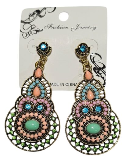 aros con stras mostacillas y piedras