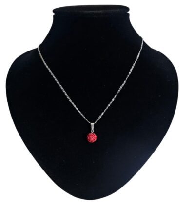 collar con dije acero bola de fuego