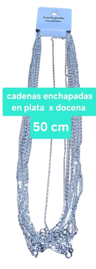 CADENAS ENCHAPADAS en plata 50 cm xdocena